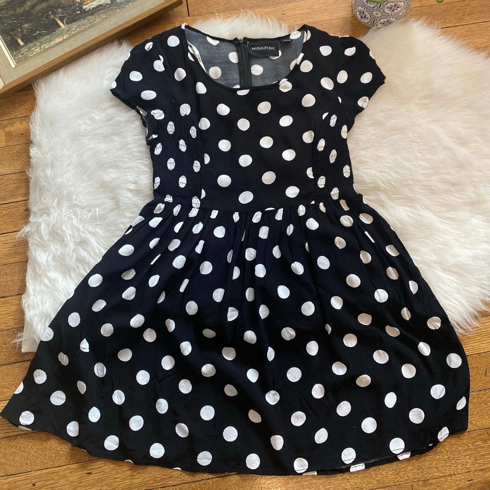 MINKPINK Polka Dot Mini Dress